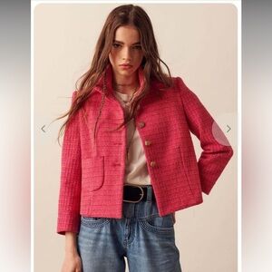 🏇 Ba&Sh Women's Pink Tweed Jacket